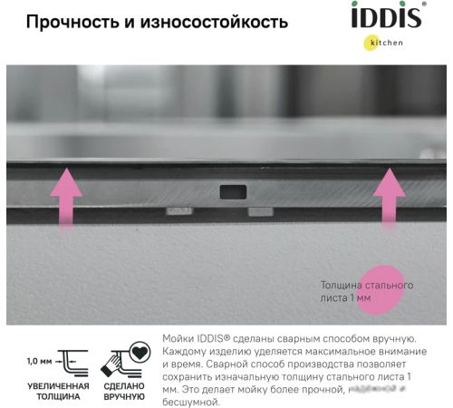 Кухонная мойка IDDIS Haze HAZ43S0i77