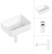 Умывальник Lauter 21674B + клапан 21190W + сифон 21635W белый матовый