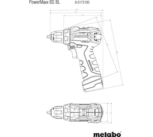 Дрель-шуруповерт Metabo PowerMaxx BS BL 601721500 с 2-мя АКБ, кейс