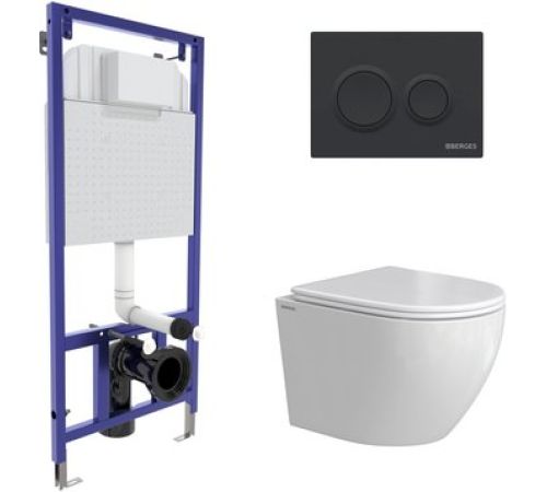 Унитаз подвесной Berges Wasserhaus Okus Rimless 043390 с сиденьем