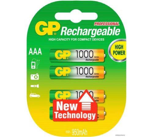 Аккумулятор GP AAA 950mAh 4 шт. 100AAAHC