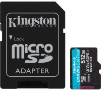 Карта памяти Kingston Canvas Go! microSDXC 512GB SDCG4/512GB с адаптером