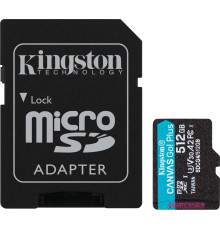 Карта памяти Kingston Canvas Go! microSDXC 512GB SDCG4/512GB с адаптером