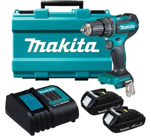 Ударная дрель-шуруповерт Makita DHP485SYE с 2-мя АКБ, кейс