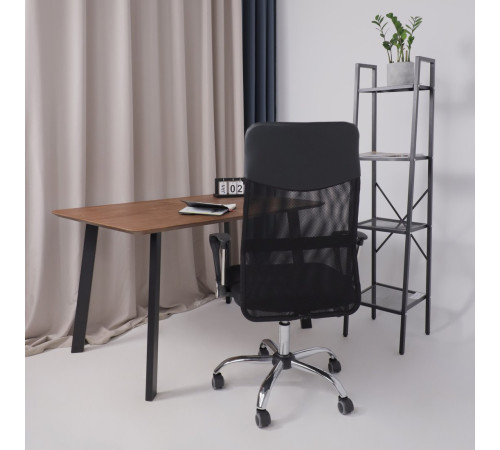 Офисное кресло AksHome Aria ткань/сетка/экокожа, черный