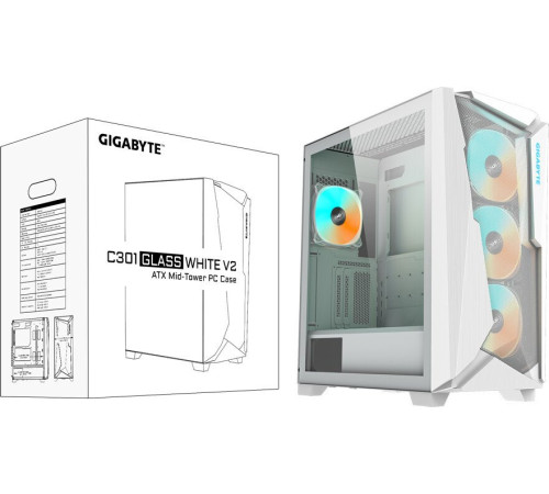 Корпус Gigabyte C301 Glass V2 белый