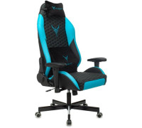 Игровое геймерское кресло Бюрократ Knight Neon черный/голубой экокожа