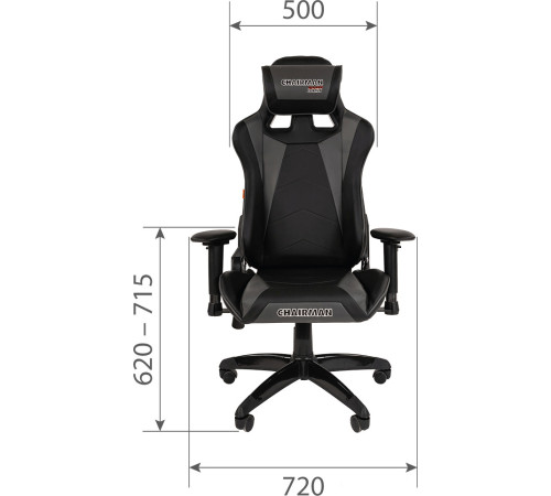 Кресло CHAIRMAN Game 44 черный/красный