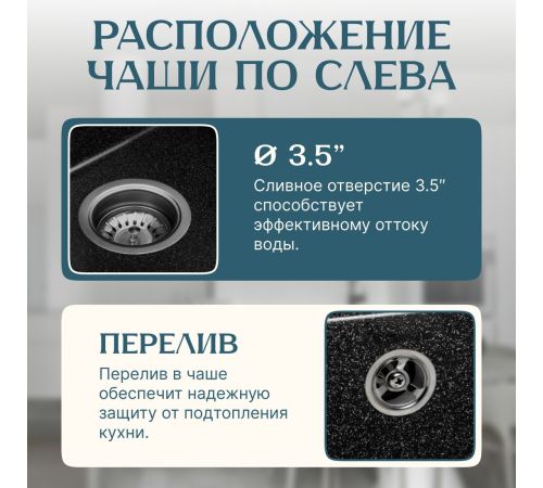 Кухонная мойка Saniteco Fama черный