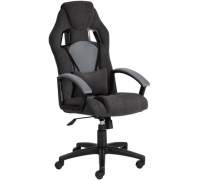 Игровое геймерское кресло TetChair Driver флок/ткань, черный/серый