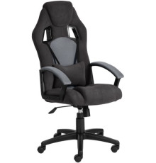 Игровое геймерское кресло TetChair Driver флок/ткань, черный/серый