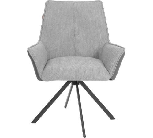 Стул с подлокотниками TetChair Мурано опора 360 велюр/букле HYP/экокожа, светло-серый/графит