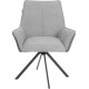 Стул с подлокотниками TetChair Мурано опора 360 велюр/букле HYP/экокожа, светло-серый/графит