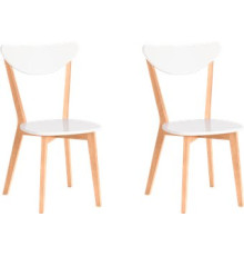 Стул TetChair Maxi жесткое сидение 2шт, белый/натуральный