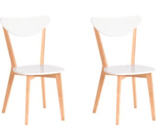 Стул TetChair Maxi жесткое сидение 2шт, белый/натуральный