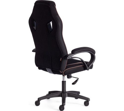 Игровое геймерское кресло TetChair Pilot флок/ткань черный/черный/коричневый