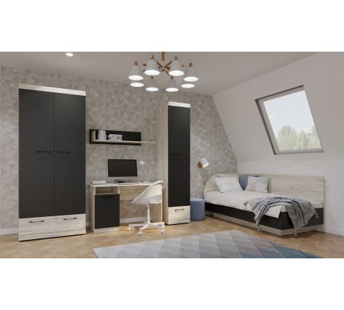 Стол Памир ПКС-12 крафт белый/антрацит