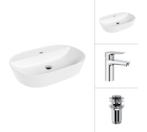 Умывальник Lauter 21460-60 + Awe 21CK128C с донным клапаном 21190CH хром