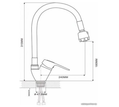 Смеситель Ekko E4105+E66