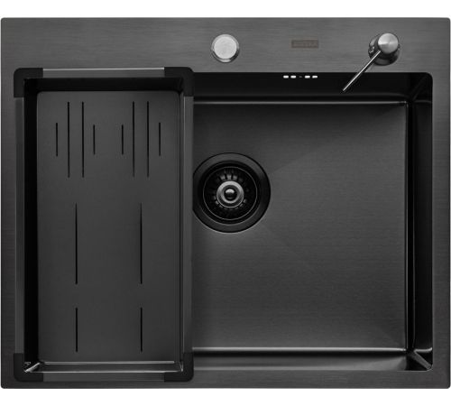 Кухонная мойка ARFEKA Eco AR мойка 600*500, коландер G, дозатор Black