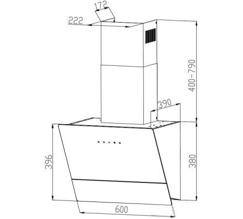 Кухонная вытяжка Grand Lester GC 60 черный