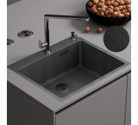 Кухонная мойка Roxen Snake 560220-60-BS PVD графит/текстурная поверхность с коландером и дозатором