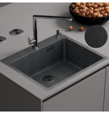 Кухонная мойка Roxen Snake 560220-60-BS PVD графит/текстурная поверхность с коландером и дозатором