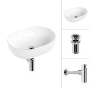 Умывальник Lauter 21836A + клапан 21190CH + сифон 21635CH хром