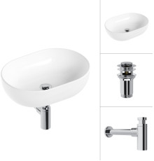 Умывальник Lauter 21836A + клапан 21190CH + сифон 21635CH хром