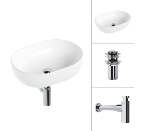 Умывальник Lauter 21836A + клапан 21190CH + сифон 21635CH хром