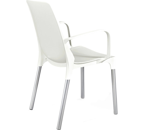 Стул с подлокотниками Sheffilton SHT-S76 белый/хром лак