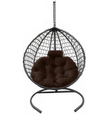 Подвесное кресло Craftmebel Кокон Капля Премиум коричневый/графит