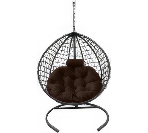 Подвесное кресло Craftmebel Кокон Капля Премиум коричневый/графит