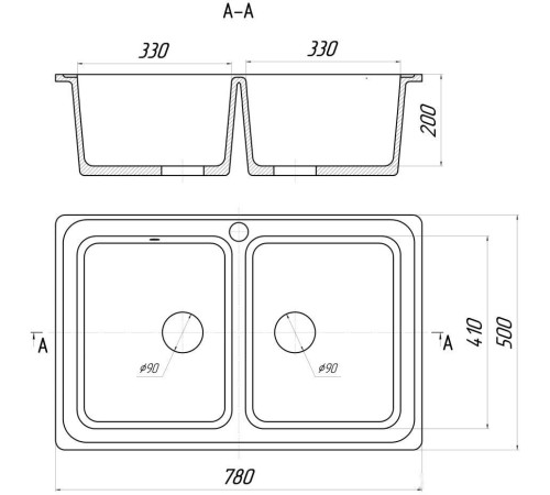 Кухонная мойка Gerhans C02 оникс