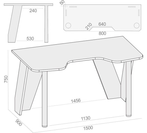 Геймерский стол Сокол КСТ-116 белый/черный