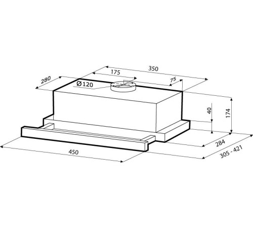 Кухонная вытяжка Krona Kamilla 450 нержавеющая сталь