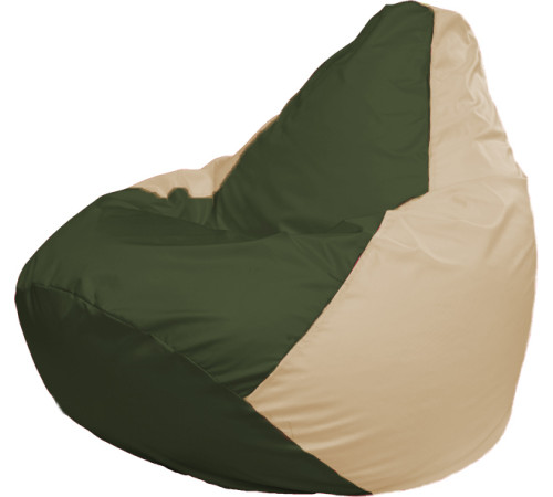 Кресло-мешок Flagman Груша Г2.1-54 тёмно-оливковый/светло-бежевый