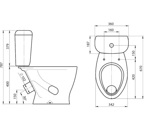 Унитаз Santeri Воротынский Стандарт 1.P401.7.S00.00B.F