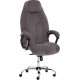 Кресло TetChair Boss Lux флок, серый/серый перфорированный