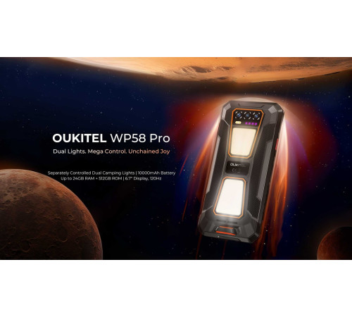Телефон Oukitel WP58 Pro 8GB/512GB черный