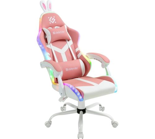 Игровое геймерское кресло Defender Ideal белый/розовый