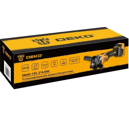 Угловая шлифмашина Deko DKAG-125 083-1064 с 2-мя АКБ