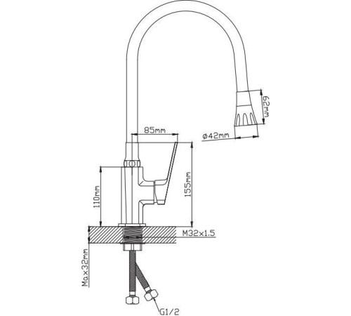 Смеситель Diadonna Д165-41ВL