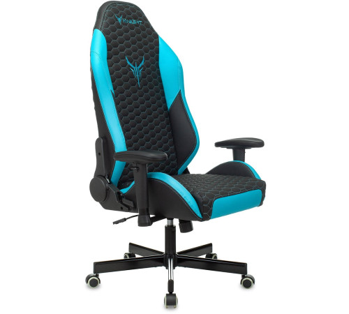 Игровое геймерское кресло Бюрократ Knight Neon черный/голубой экокожа