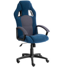 Кресло TetChair Driver флок/ткань, синий/серый