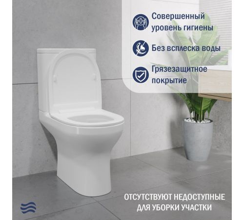 Унитаз напольный Lauter W246 2110246 + гигиенический душ Rainix 21LT7711CH горизонтальный выпуск