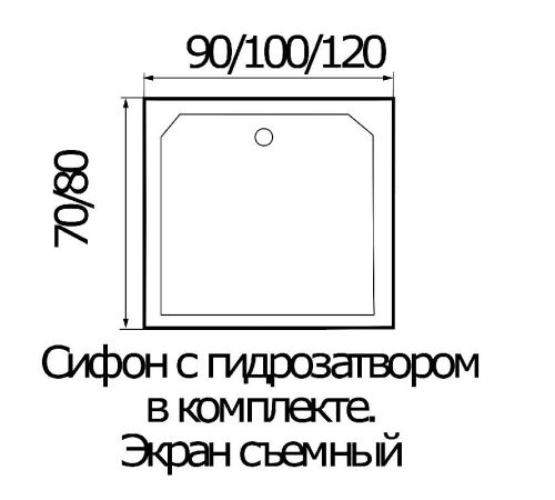 Душевой поддон River Wemor 100/80/24 S