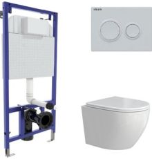 Унитаз подвесной Berges Wasserhaus Okus Rimless + Visam Slim 525 EX-043391 с сиденьем