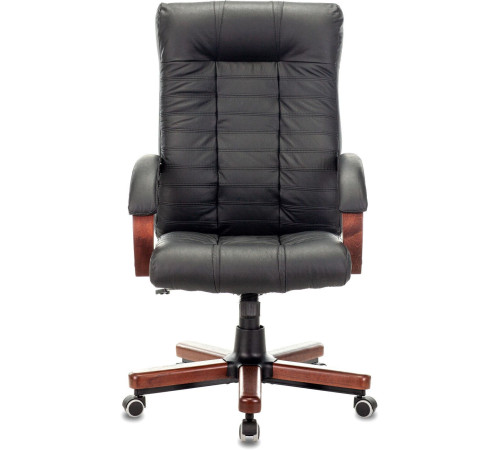 Кресло Бюрократ KB-10WALNUT/B/LEATH черный