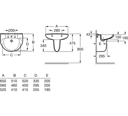 Умывальник Roca Victoria 56x49 [32739300Y]